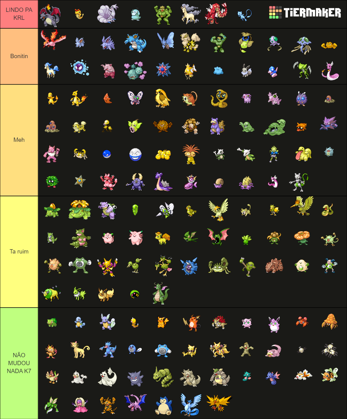 Generation 1 Shiny Pokemon Tier List (Community Rankings) - TierMaker