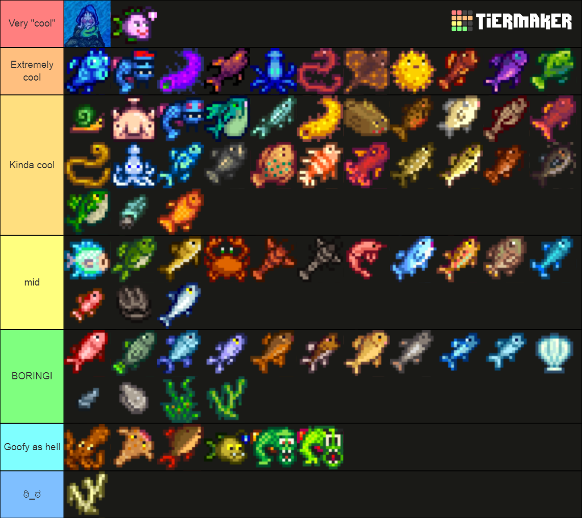 Stardew valley fish tier list community rankings tiermaker