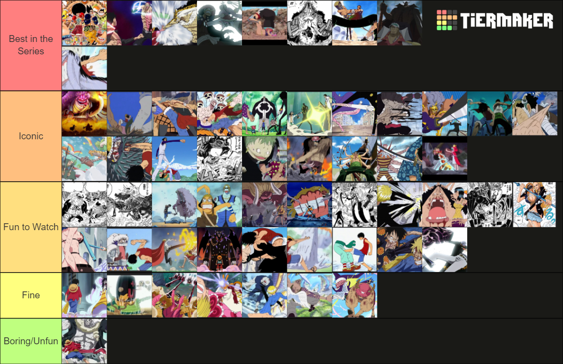 One Piece Major Fights Tier List Rankings) TierMaker