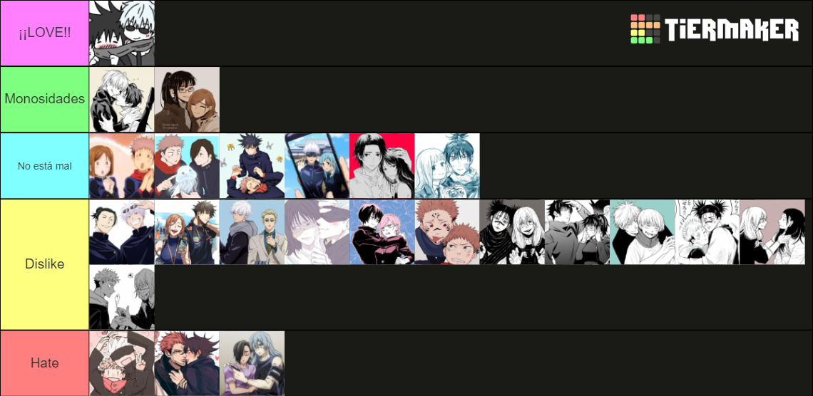 Jujutsu Kaisen Ships Tier List (community Rankings) - Tiermaker