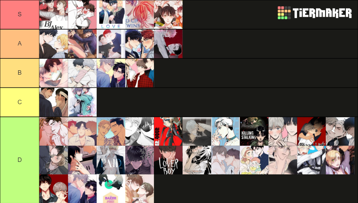 NEW Yaoi Manhwa Webtoon Tier List Community Rankings TierMaker