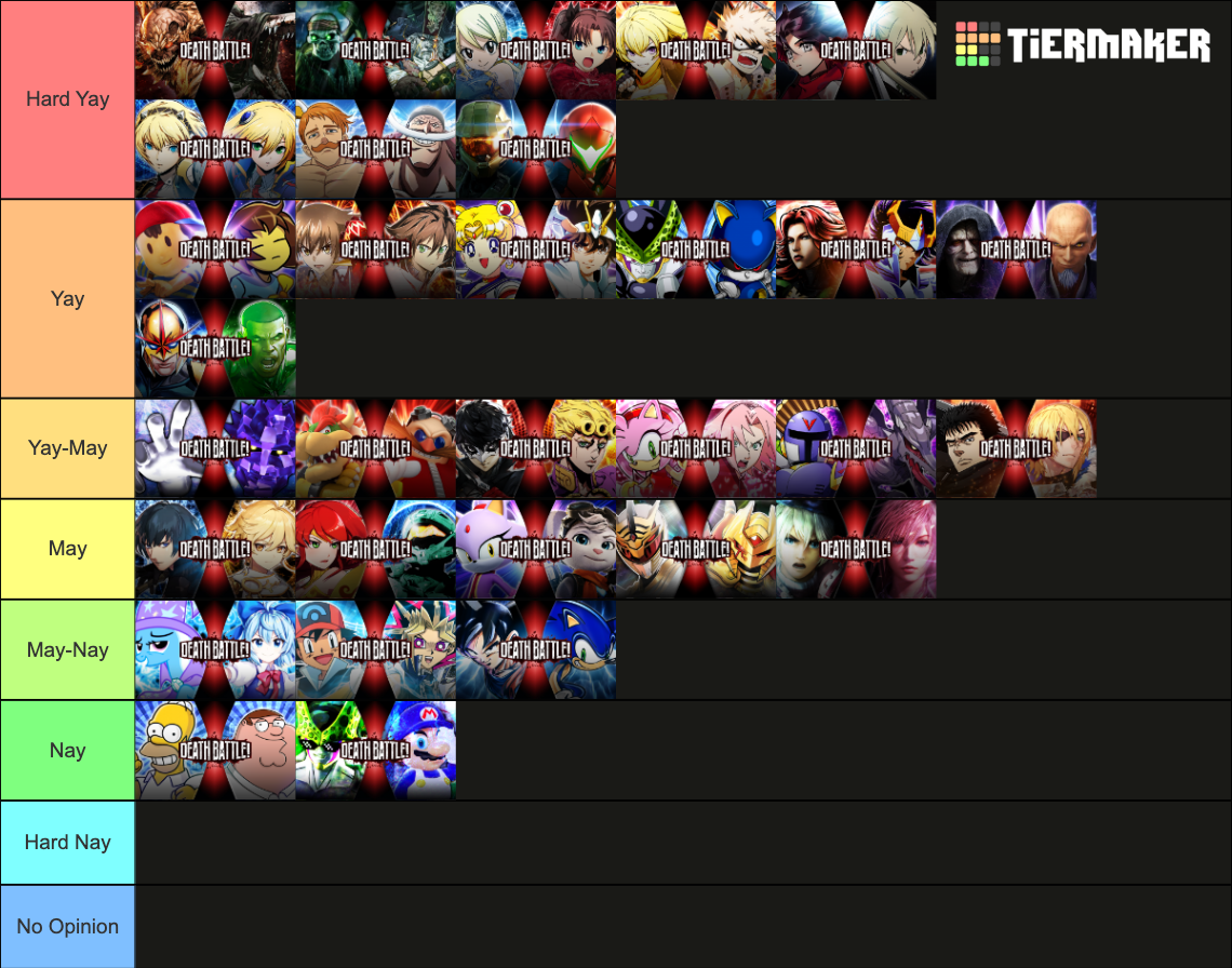 My Most Wanted Death Battle Matchups (Pre-Season 10) Tier List ...