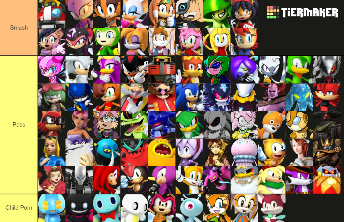 Sonic Smash or Pass Tier List (Community Rankings) - TierMaker