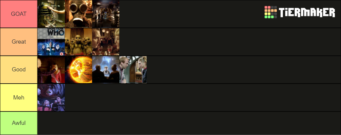 Doctor Who: Every Eighth & Ninth Doctor TV Story Ranking Tier List ...