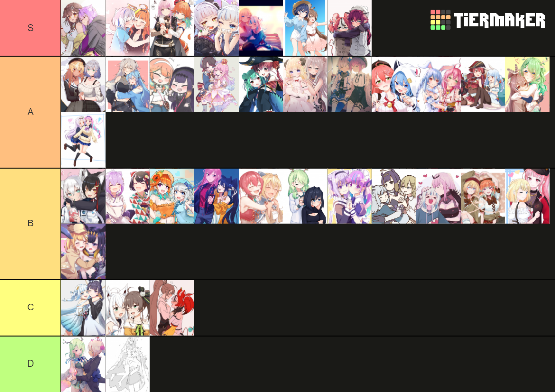 All Hololive Ships (JP/EN/ID) Tier List (Community Rankings) - TierMaker