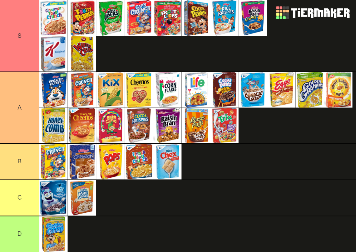 Cereal Tier List Rankings) TierMaker