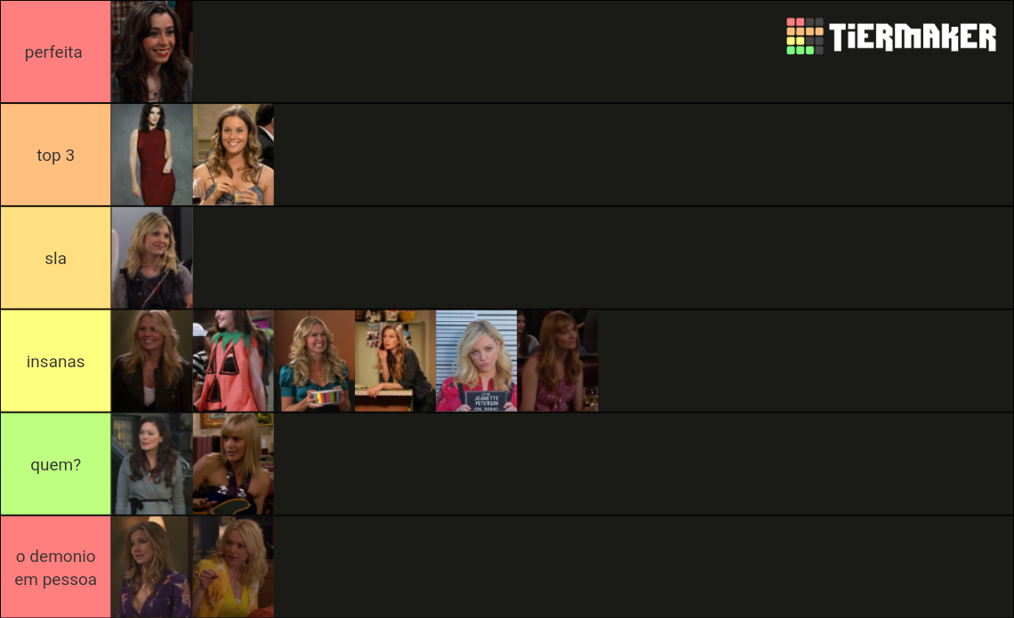 Ted Mosby's Girlfriends Tier List Rankings) TierMaker