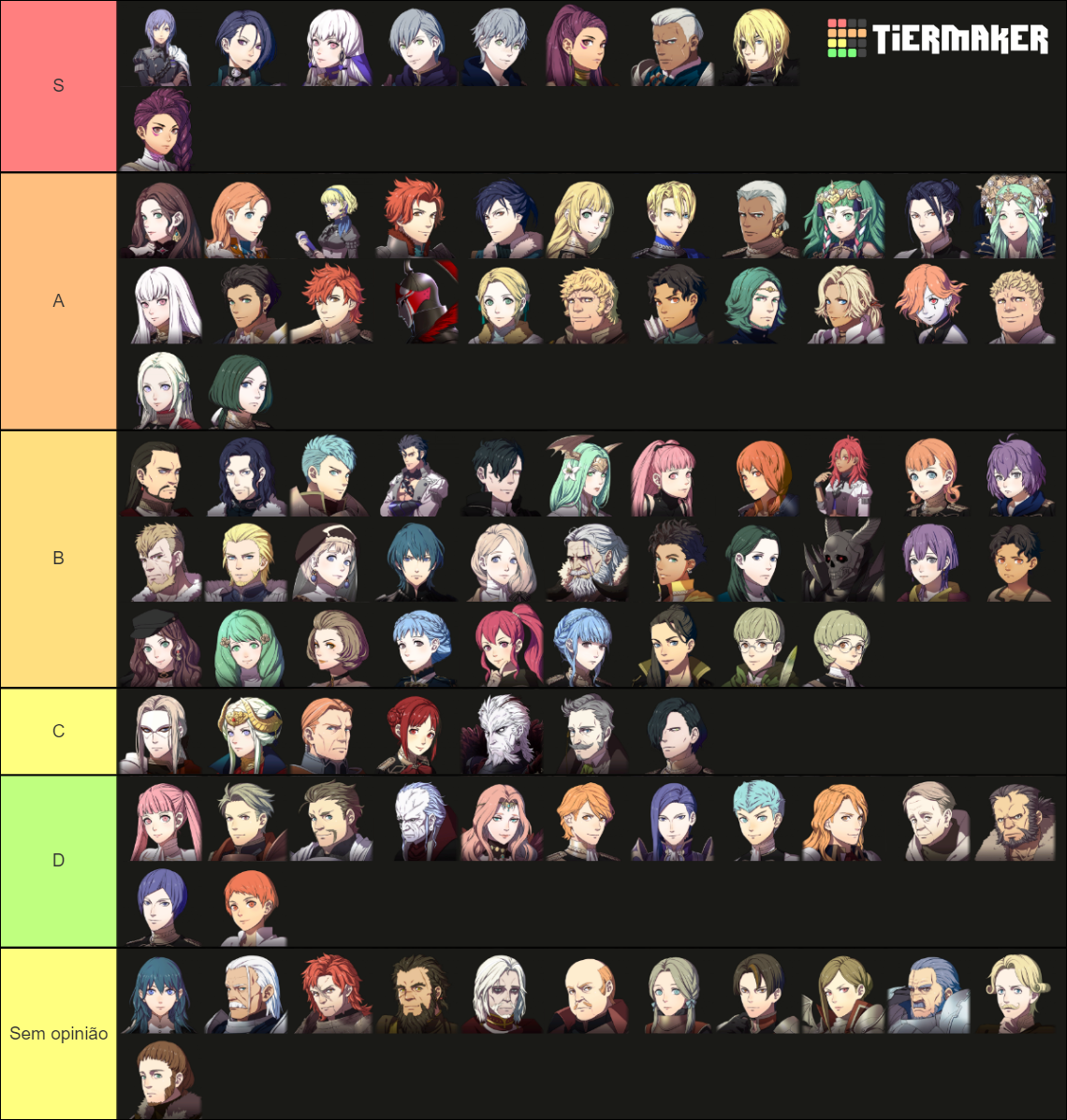 Fire Emblem Three Houses Characters (DLC Included) Tier List (Community ...