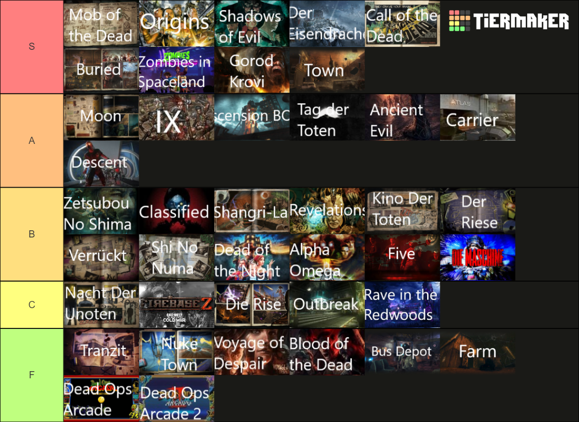 how many zombies maps are there in call of duty all together