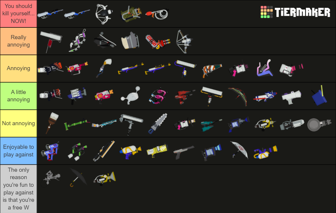 Splatoon 3 Main Weapons Tier List Rankings) TierMaker