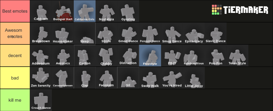 roblox-evade-emotes-tier-list-community-rankings-tiermaker