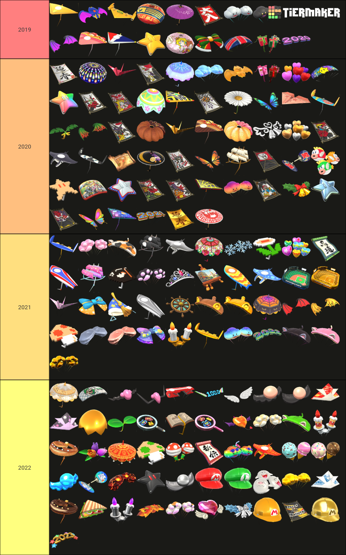 Mario Kart Tour All Gliders Tier List Rankings) TierMaker