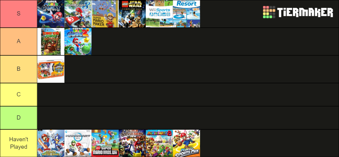 Wii Games Tier List Rankings) TierMaker