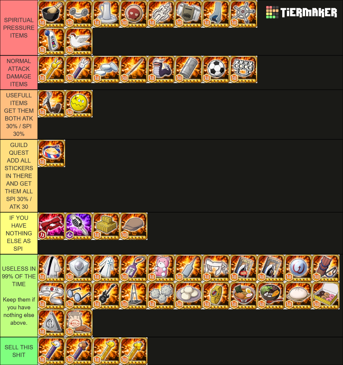 Bleach Brave Souls Accessories Tier List Rankings) TierMaker