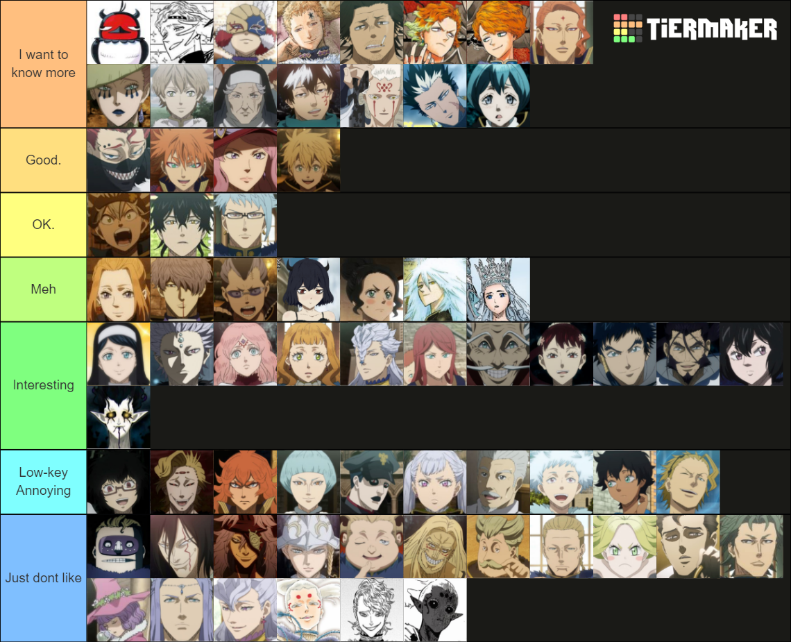 Black Clover All Characters Tier List (Community Rankings) - TierMaker