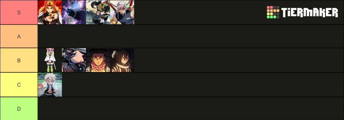 Demon slayer Hashira ranking Tier List (Community Rankings) - TierMaker