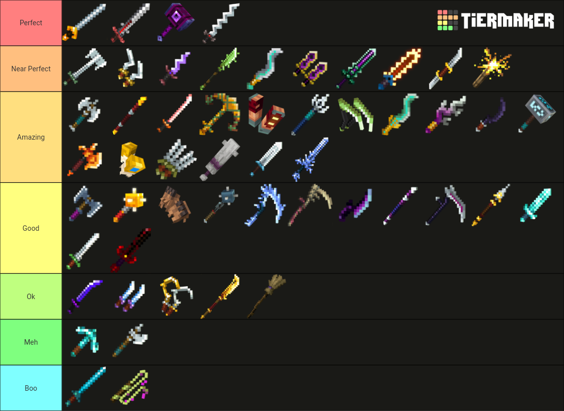 Minecraft Dungeons Melee Weapons Tier List (Community Rankings) - TierMaker