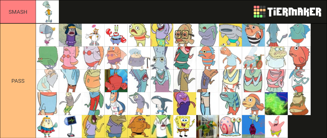 SpongeBob Smash Or Pass Tier List (Community Rankings) - TierMaker