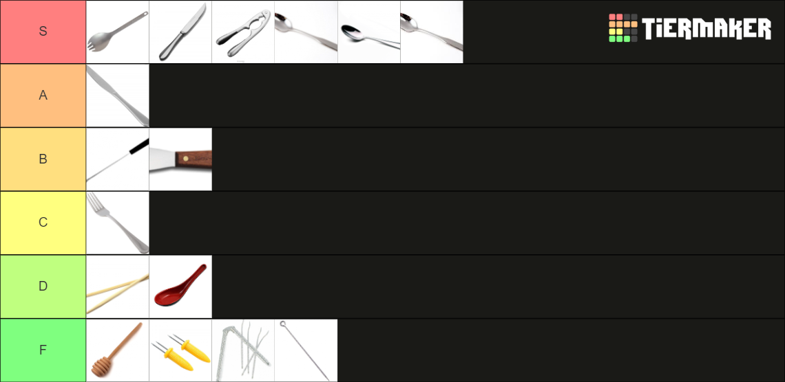 Cutlery and Eating Utensils Tier List Rankings) TierMaker