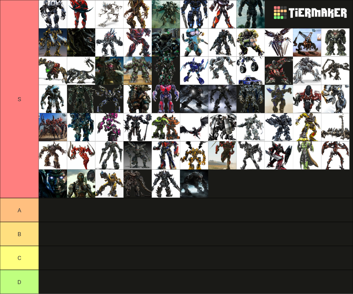 Movie Transformers Tier List (Community Rankings) - TierMaker