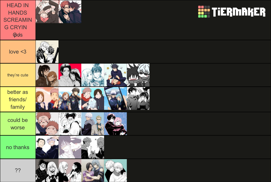 Jujutsu Kaisen Ships Tier List (Community Rankings) - TierMaker