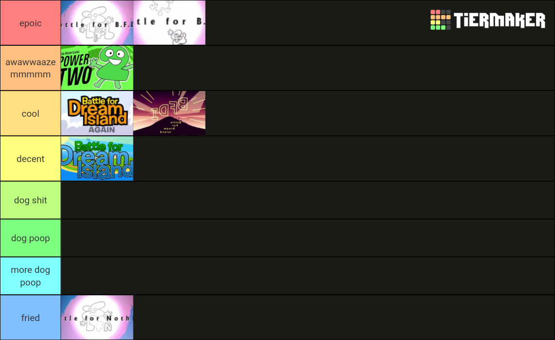 bfdi seasons Tier List (Community Rankings) TierMaker