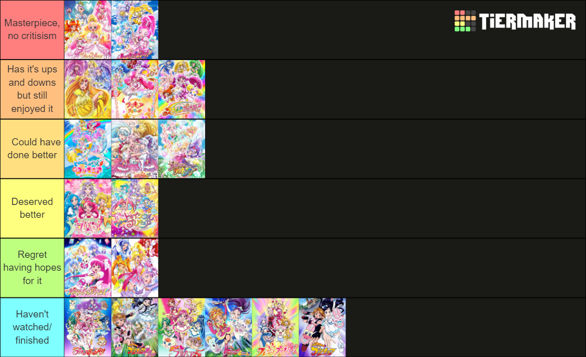 Precure Seasons Tier List (community Rankings) - Tiermaker