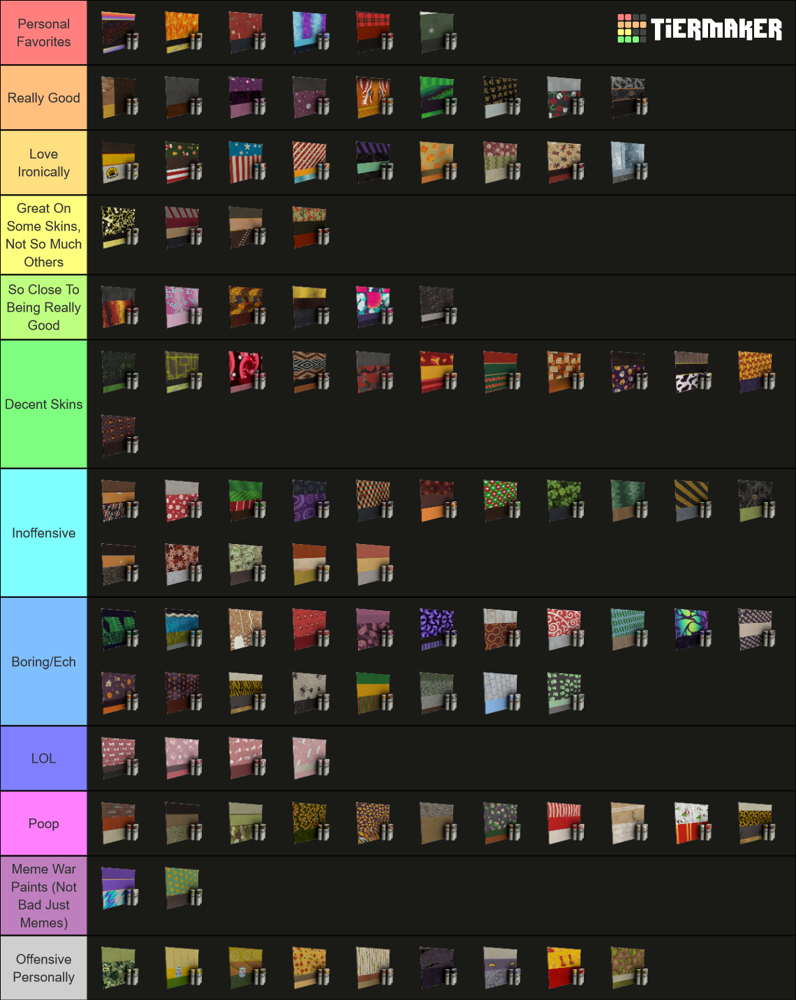 TF2 War Paint Tier List Rankings) TierMaker