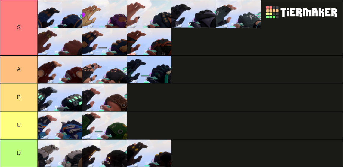 VALORANT Agent Hands Tier List (Community Rankings) - TierMaker