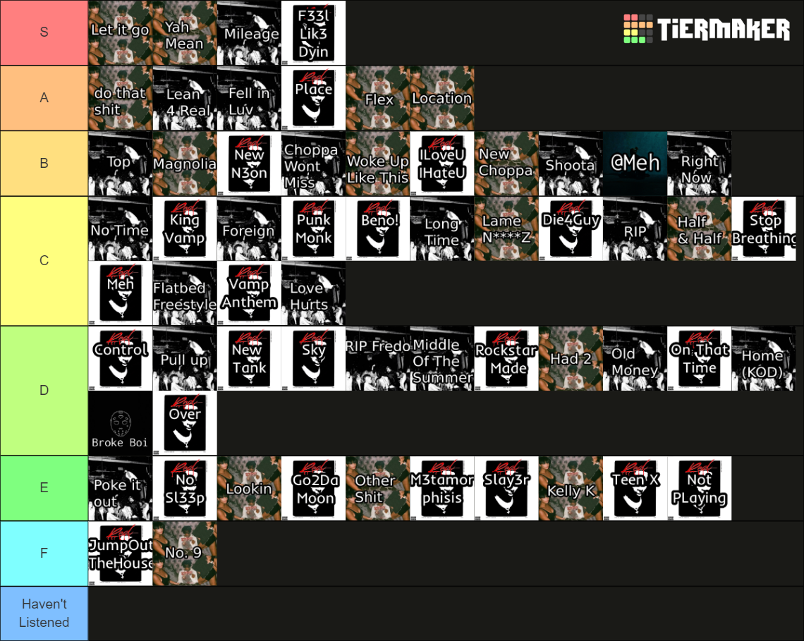 Abe's Carti Songs Ranked Tier List (Community Rankings) - TierMaker