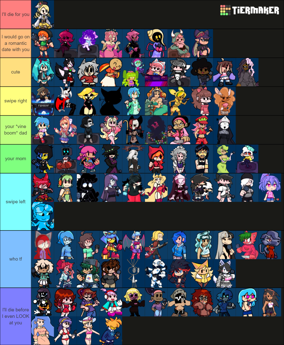 Friday Night Funkin Mod Waifus Tier List (community Rankings) - Tiermaker