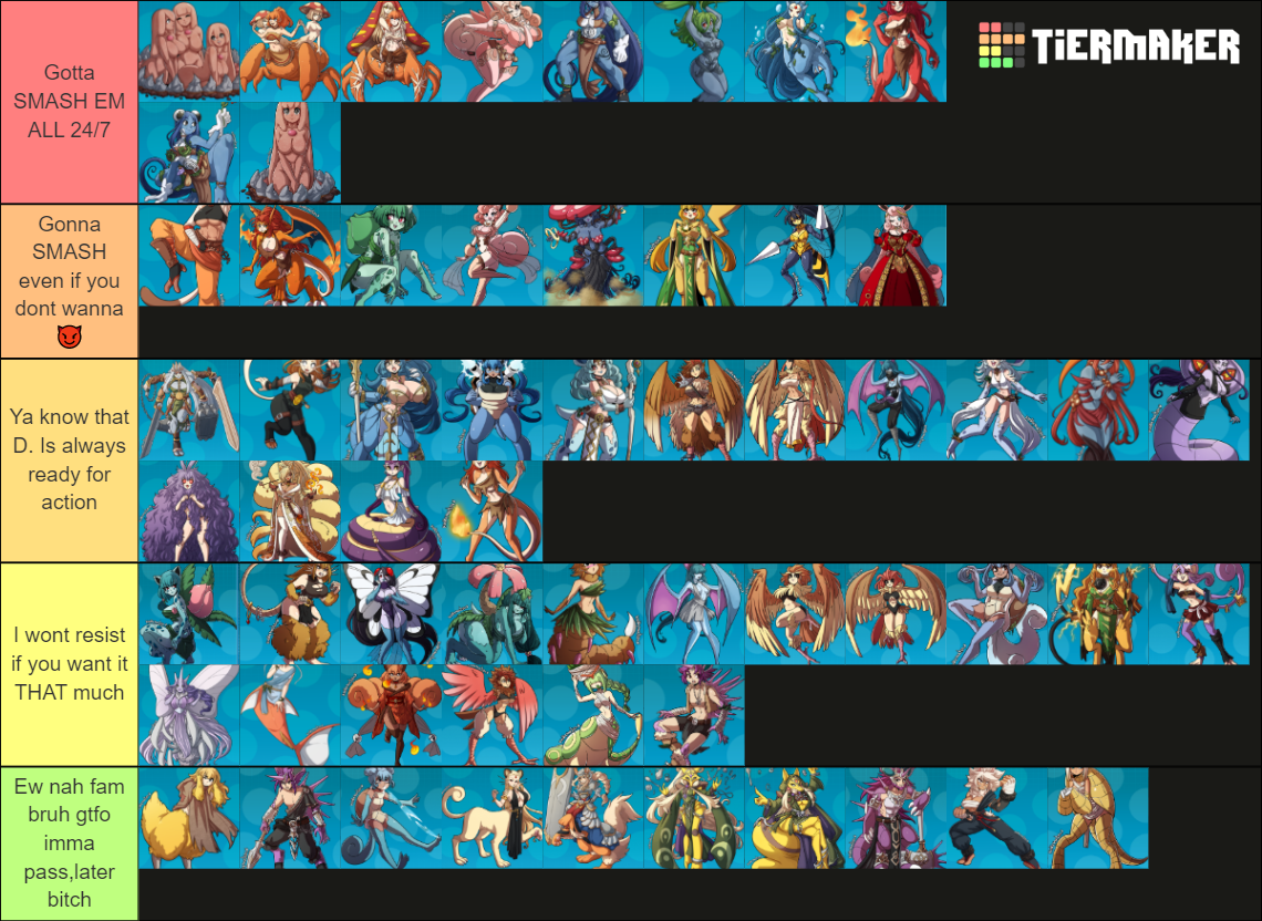 Smash Or Pass Monster Girl Pokémons Tier List Community Rankings Tiermaker 9917