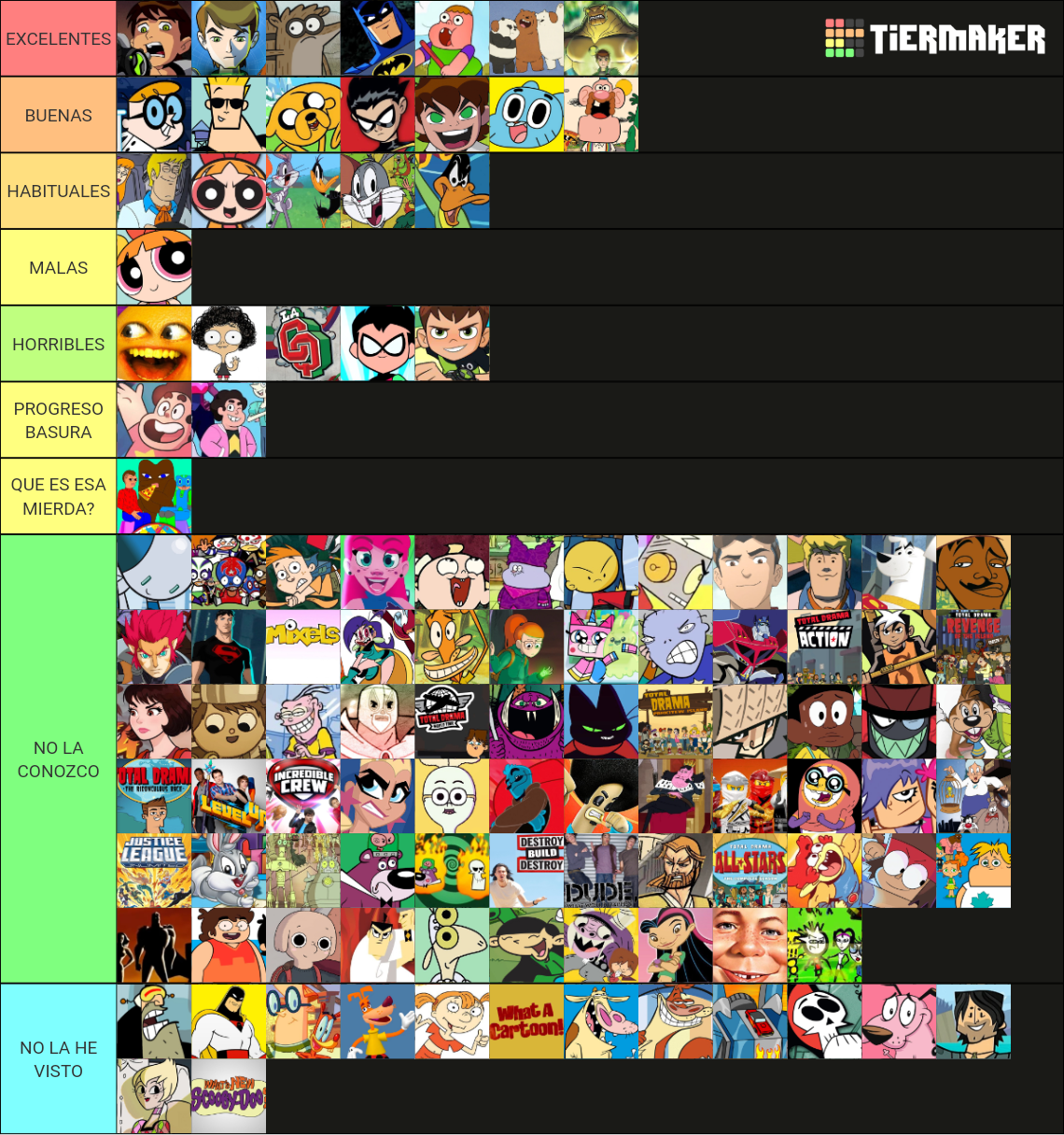 TODO Cartoon Network Tier List (Community Rankings) - TierMaker