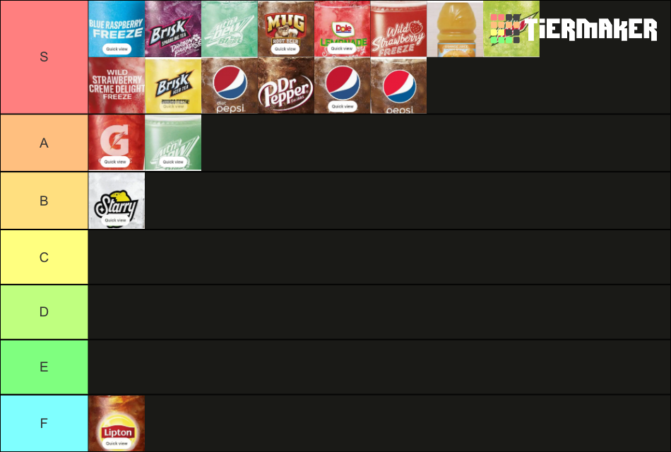 Taco bell drinks tier list community rankings tiermaker