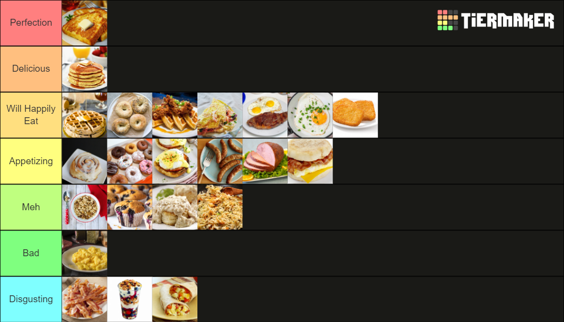 Breakfast Foods Tier List Rankings) TierMaker