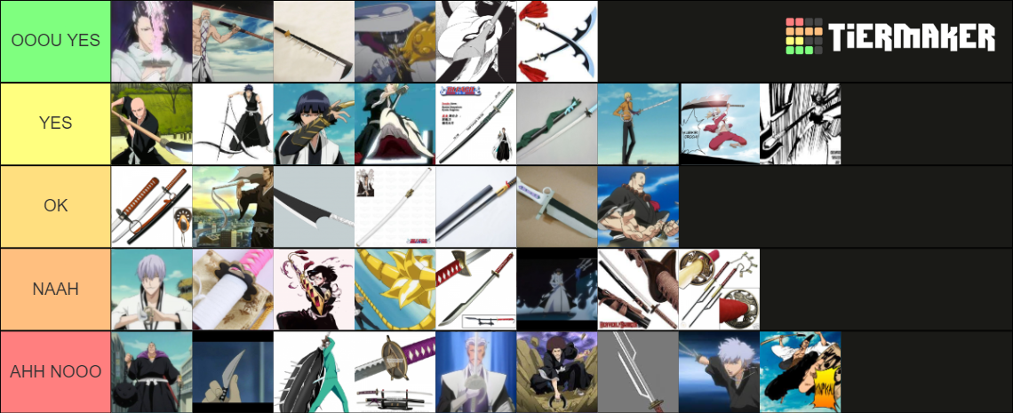 Bleach Zanpakuto Tier List (Community Rankings) - TierMaker