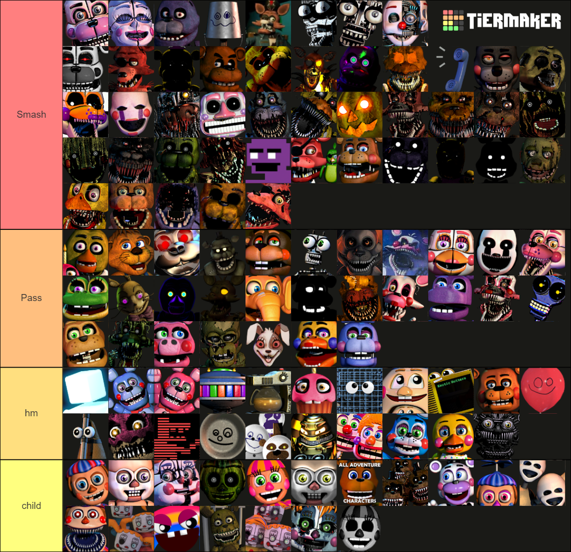 Every Fnaf Character Updated To Dreadbear Dlc Tier List Community My Xxx Hot Girl