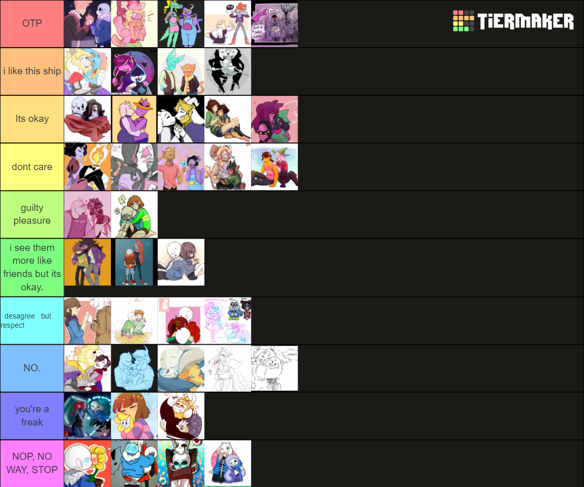 undertale ships (most complete/ no aus included) Tier List