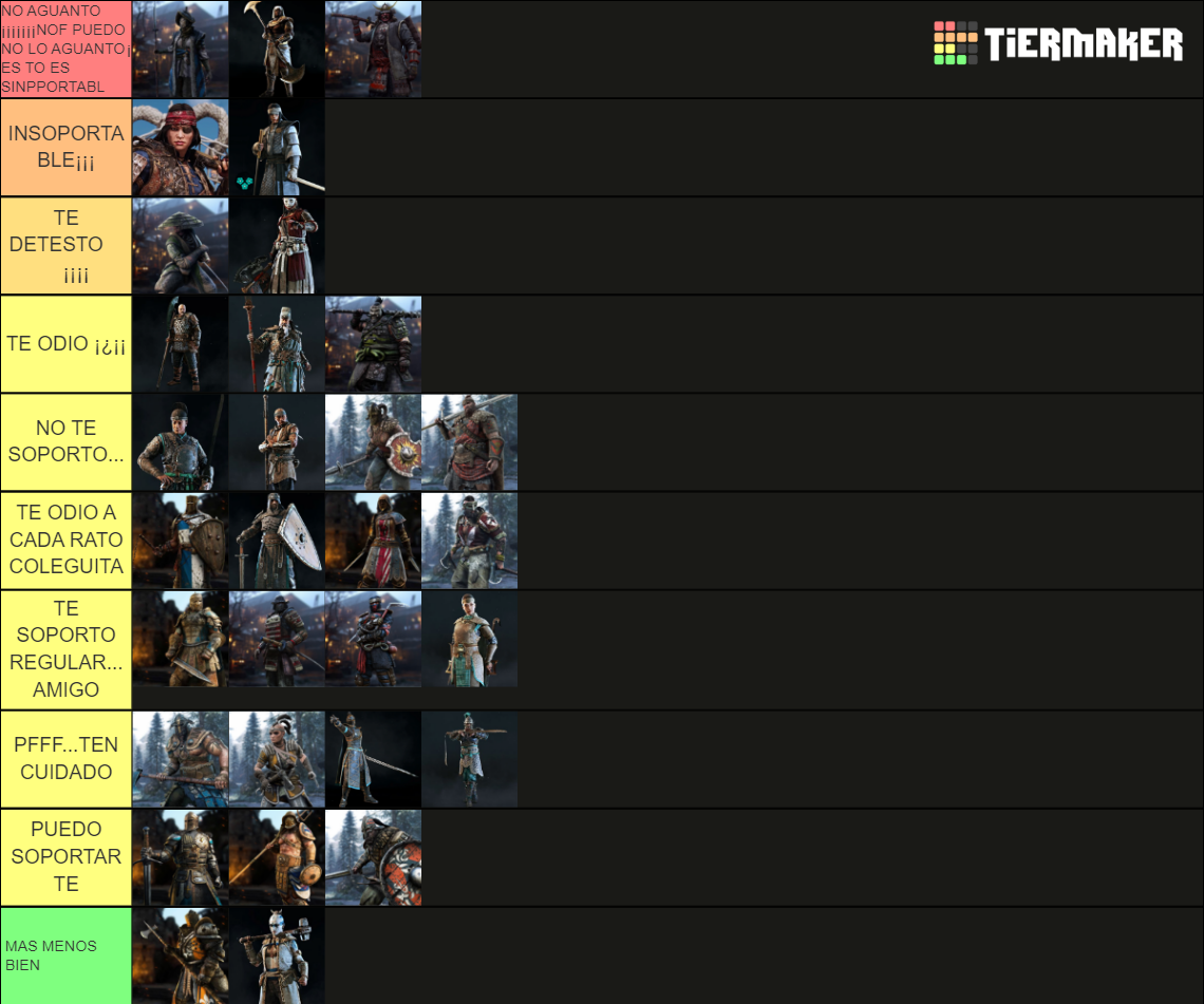 For Honor Hero (Up to Medjay) Tier List Rankings) TierMaker
