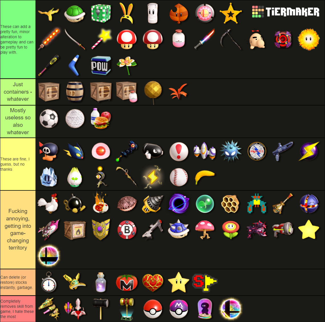 Smash Ultimate Items Tier List (Community Rankings) - TierMaker