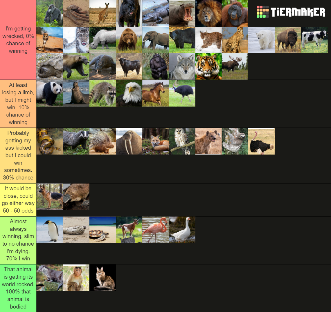 animals-i-could-fight-tier-list-community-rankings-tiermaker