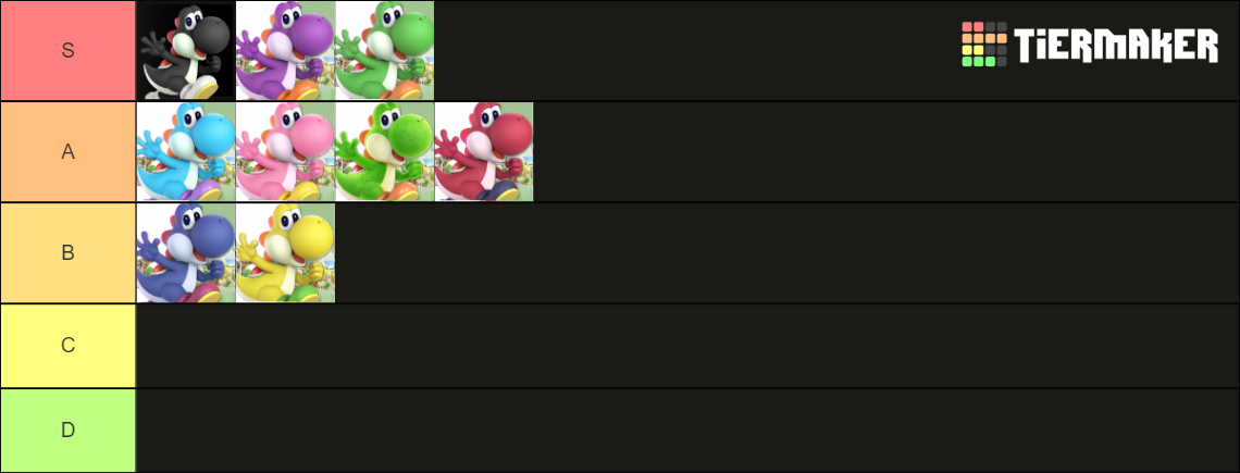yoshi colors Tier List (Community Rankings) - TierMaker