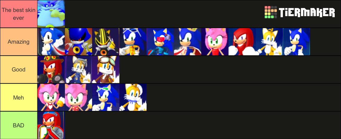 Sonic Speed Simulator Skins (up To Big The Cat) Tier List (Community ...