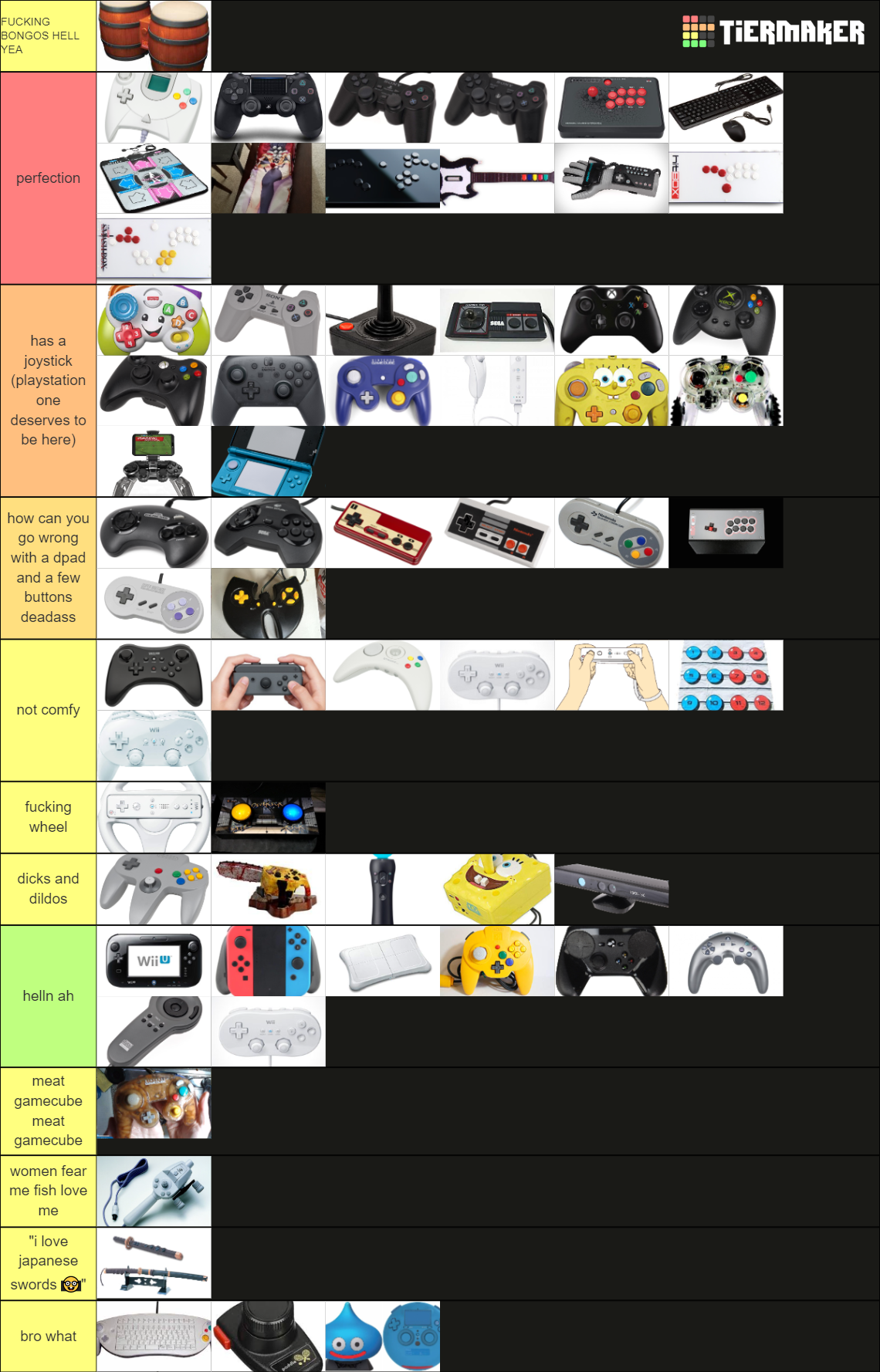 Video Game Controllers (Extensive) Tier List Rankings