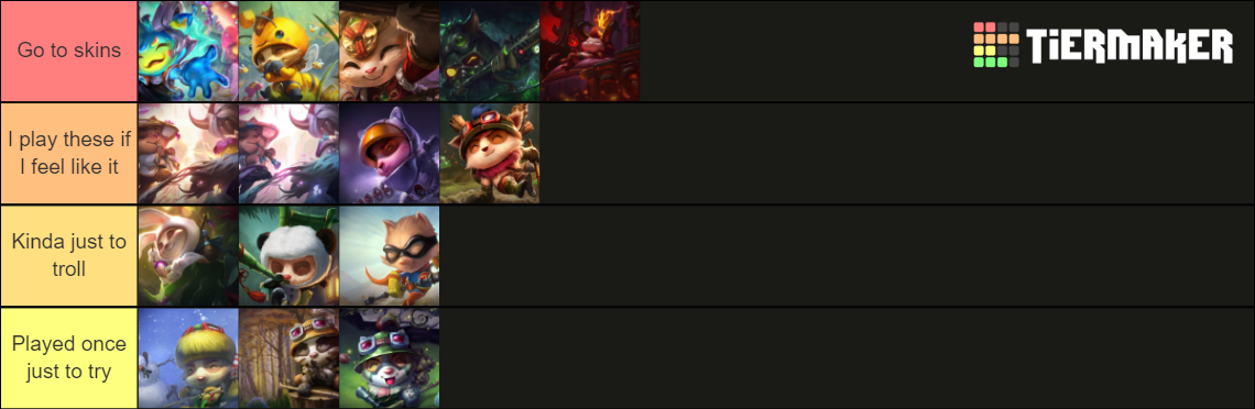 Teemo Skin Tierlist Tier List Community Rankings TierMaker