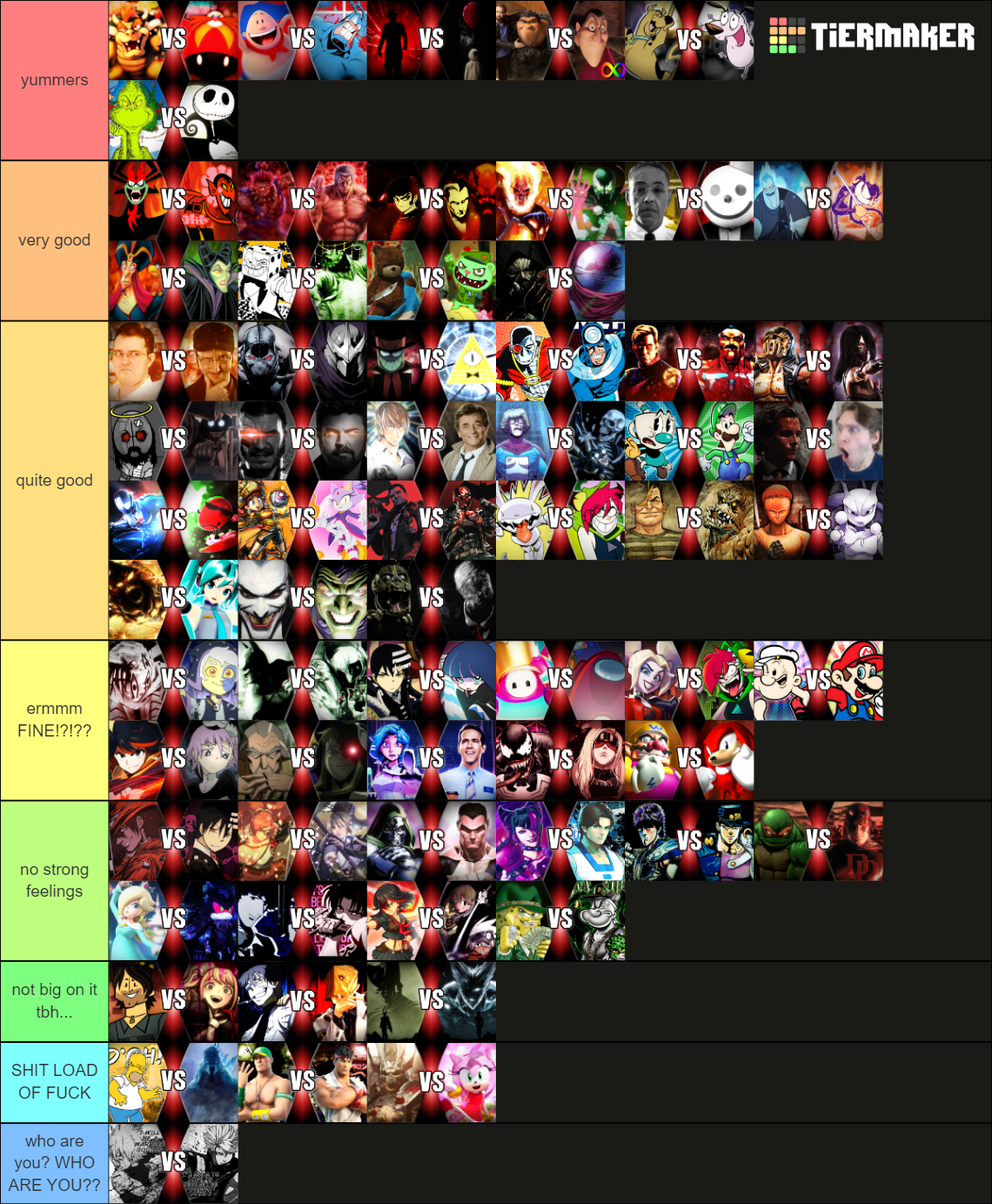 rank my favourite versus matchups NOW Tier List (Community Rankings ...