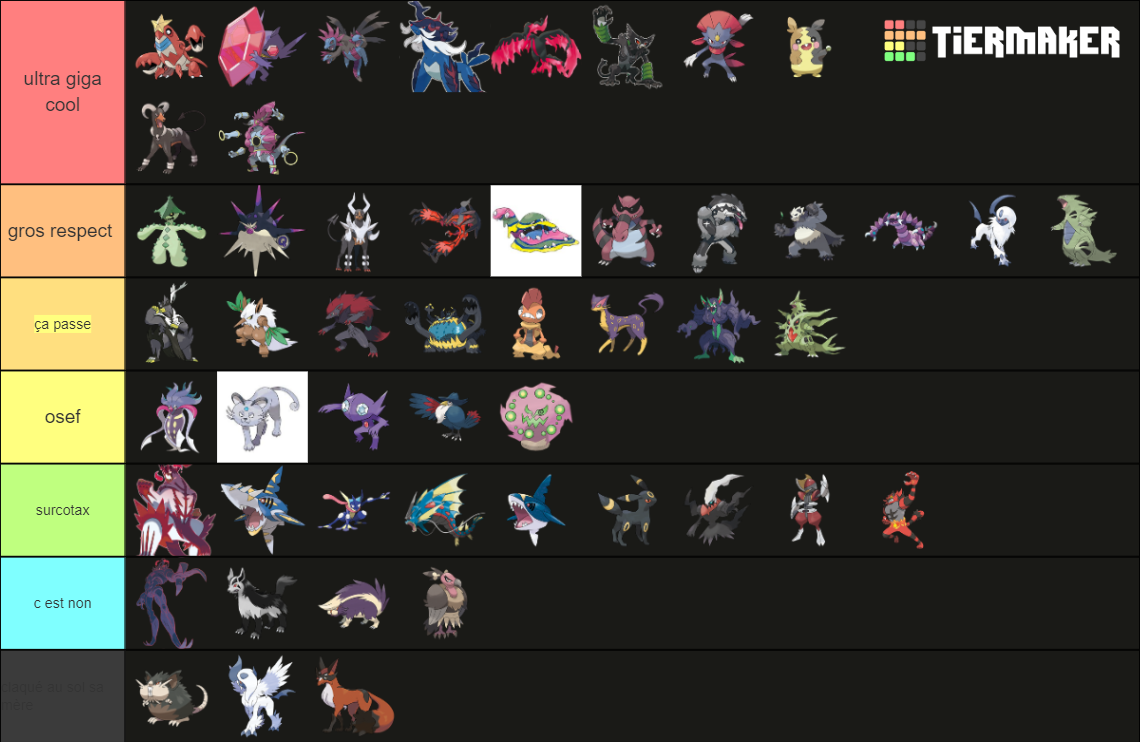 pokemon ténèbre Tier List Rankings) TierMaker