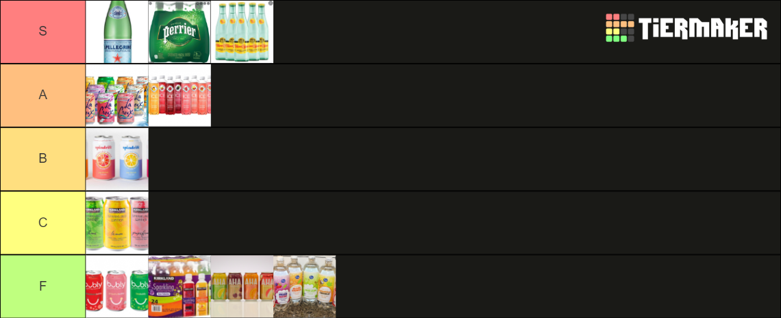 Sparkling Water Tier List Community Rankings Tiermaker