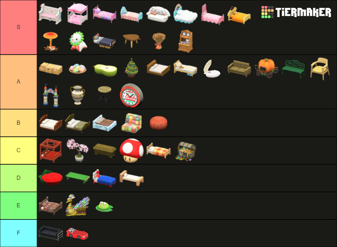 ACNH Furniture Series (+2.0) Tier List Rankings) TierMaker