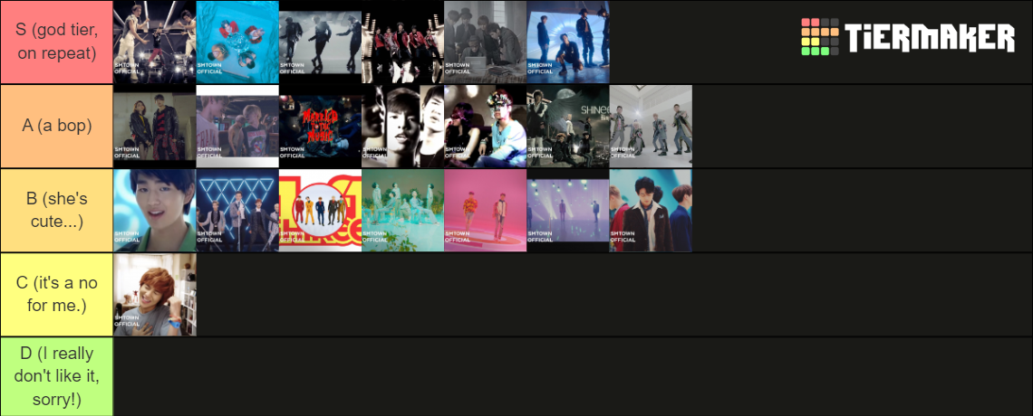 SHINee title tracks Tier List (Community Rankings) - TierMaker